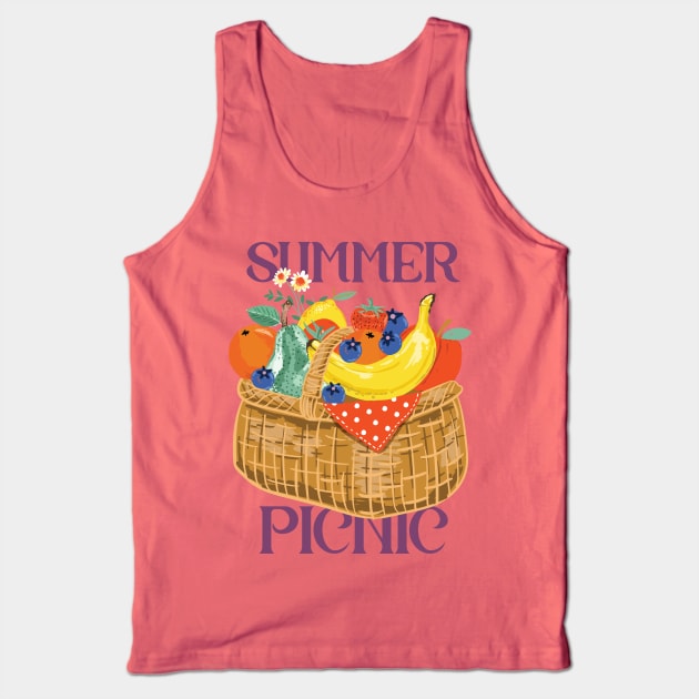 Summer Picnic Basket Tank Top by JunkyDotCom
